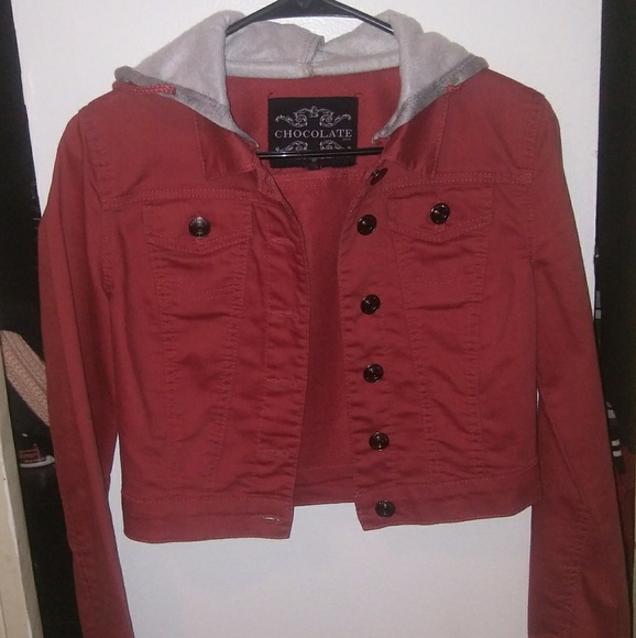 Jackets & Blazers - Brick Red Denim Jacket